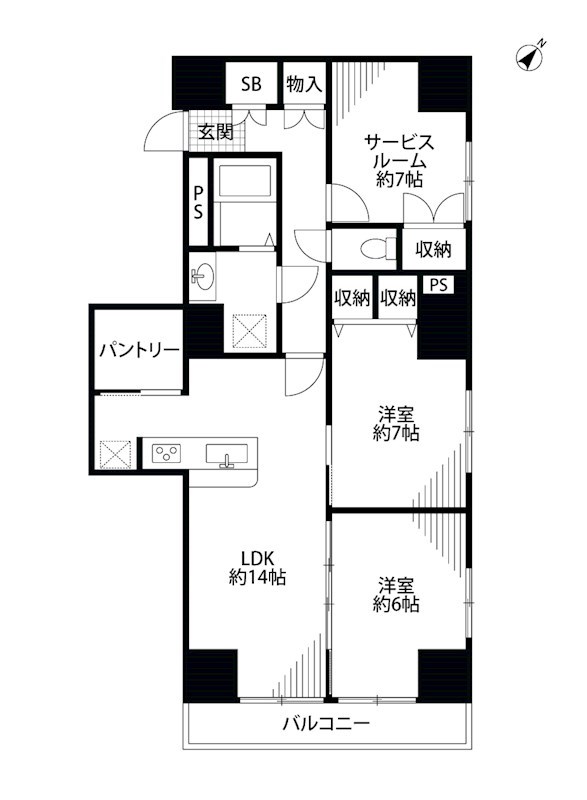 トーカンマンション上大川前 601号室 間取り図