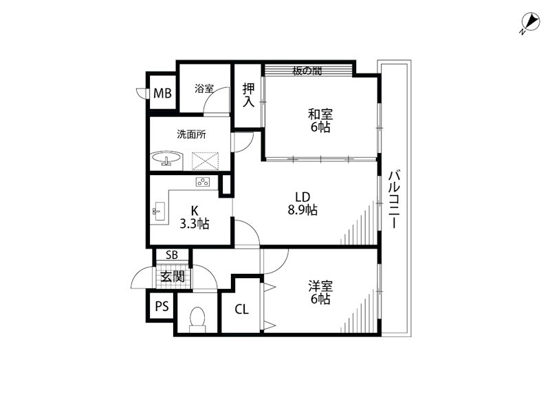 ダイアパレス本町 602号室 間取り図