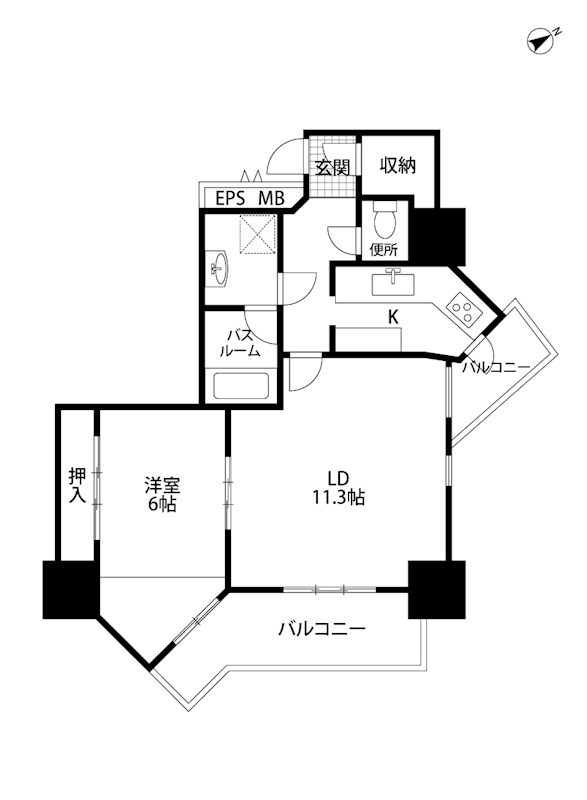 リバーステージ新潟 902号室 間取り図