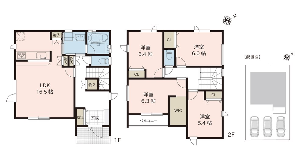 北区松浜新町(I棟) 間取り図