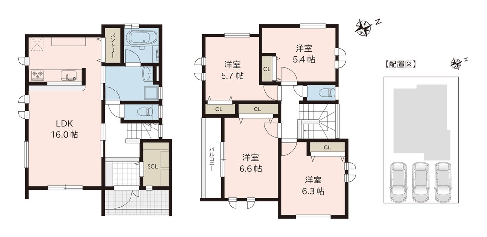 北区松浜新町(B棟)  間取り図