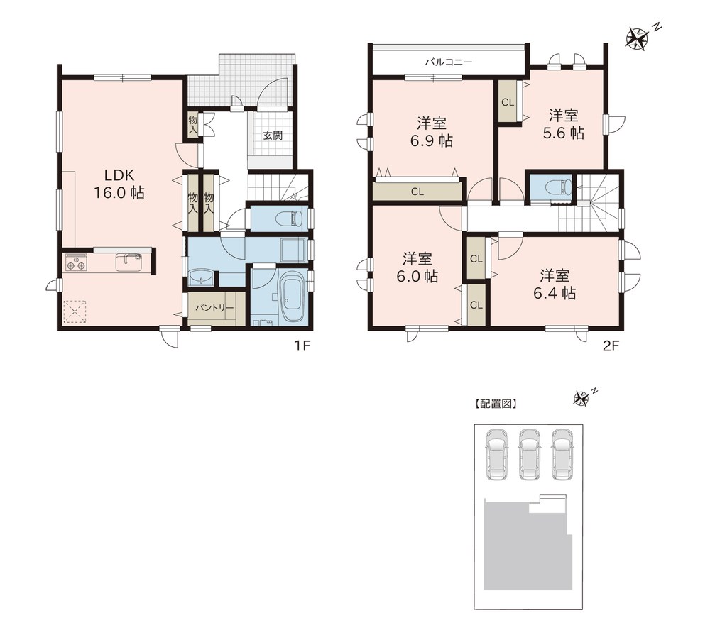 北区松浜新町(E棟)  間取り図