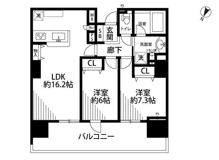 ザ・プレミア新潟駅万代 411号室 間取り図