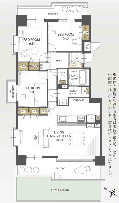 シャルマンコーポ駅南 101号室 間取り図