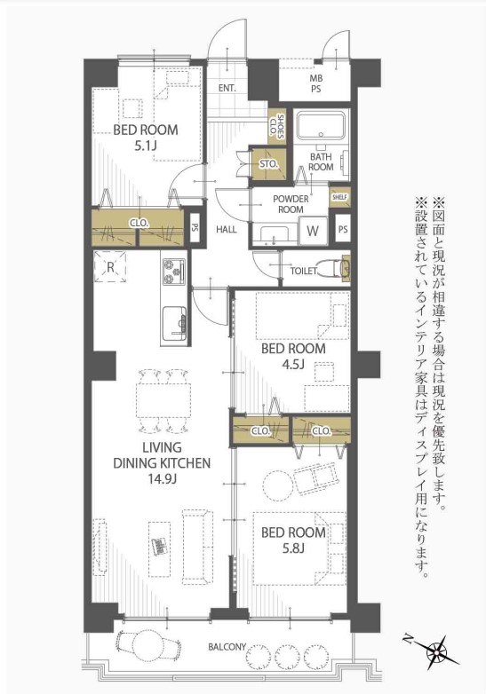 ダイアパレス女池上山 311号室 間取り図