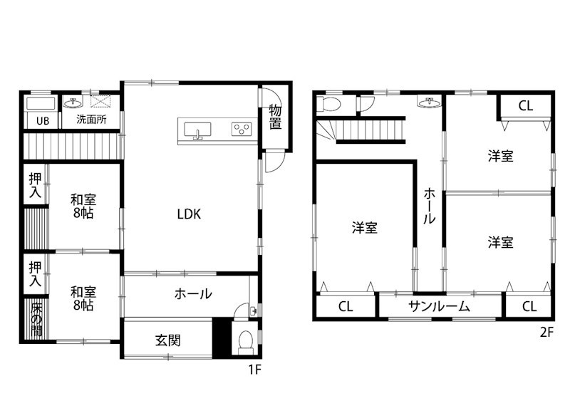 西蒲区鱸中古住宅 間取り図