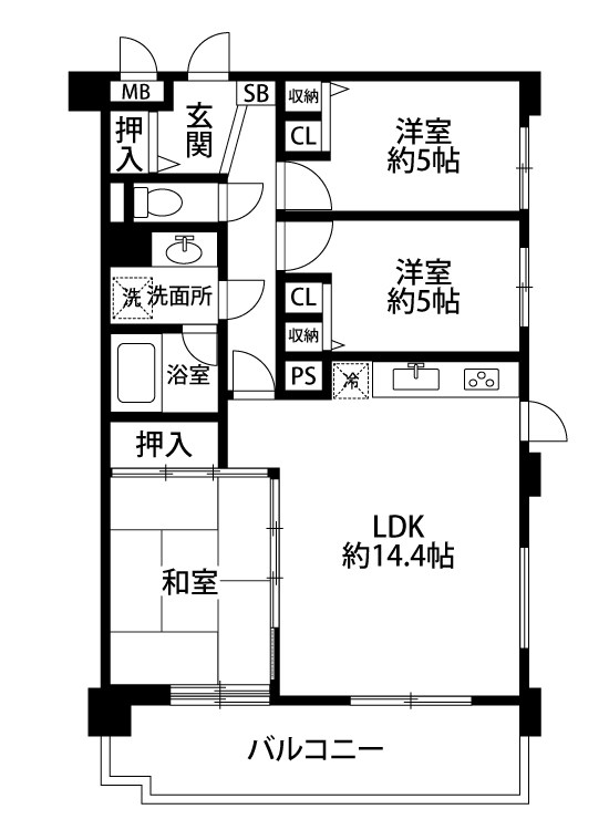 ライオンズマンション青山 205号室 間取り図