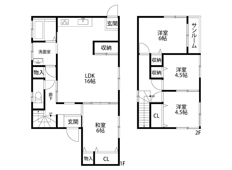 南区大通2戸建て 間取り図