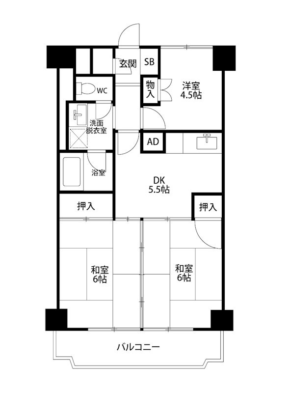 西堀シャルム 906号室 間取り図
