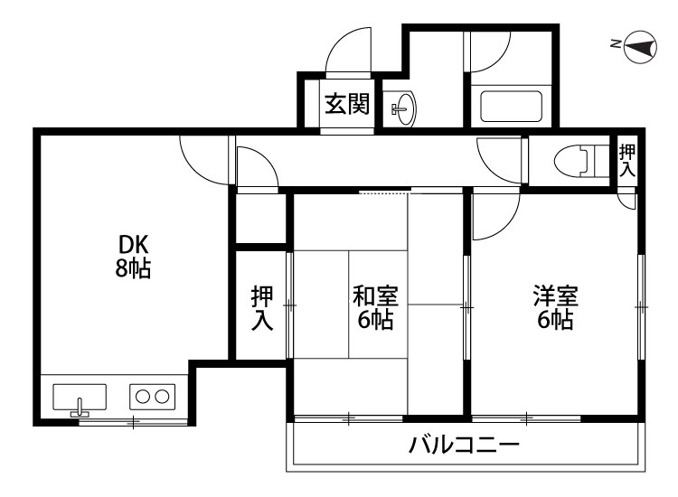 三好マンション万代 305号室 間取り図