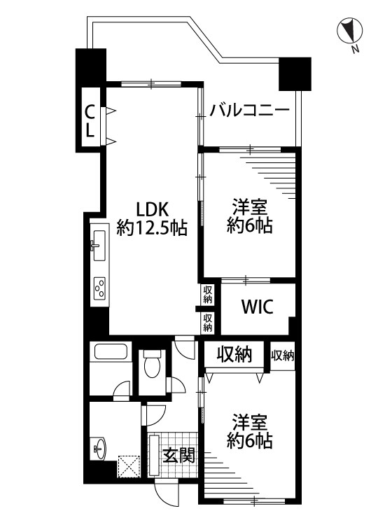 駅南ハイツ 406号室 間取り図