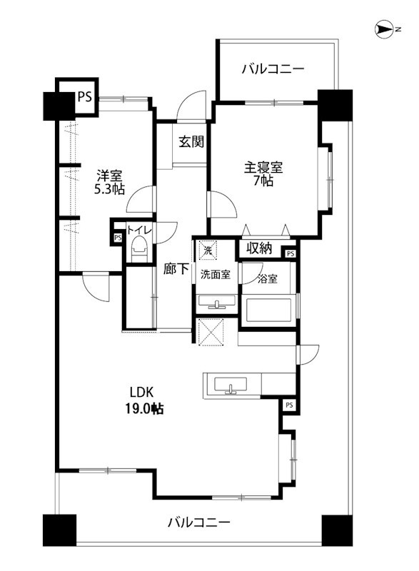 エイルマンション新潟駅南ロゼア 1410号室 間取り図