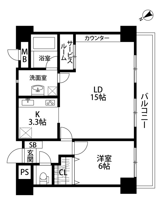 ダイアパレス本町 402号室 間取り図