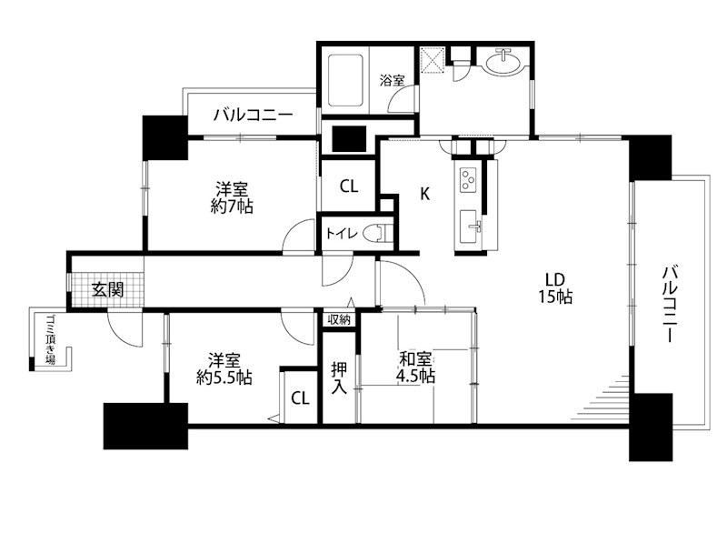 サーパス新潟駅南 604号室 間取り図