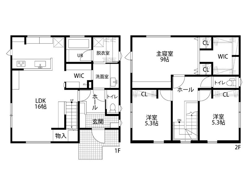 西区小新西SNモデルハウス 間取り図