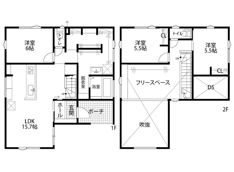 西区小新西HCモデルハウス 間取り図