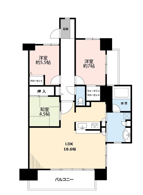 サーパス新潟駅南 604号室 間取り図