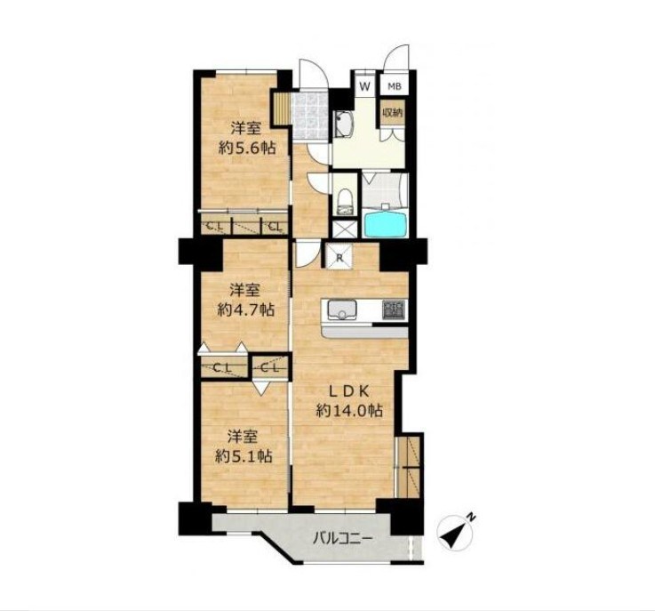 駅南ハイツ 間取り図