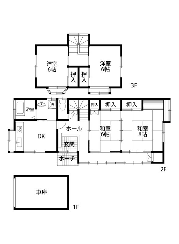 北区松浜5丁目中古住宅 間取り図