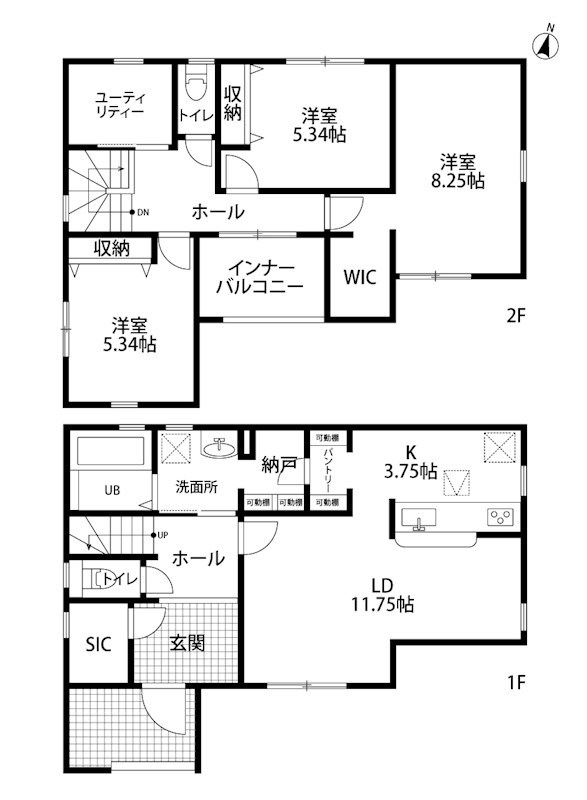中央区関南町第1新築戸建 1号棟 間取り図