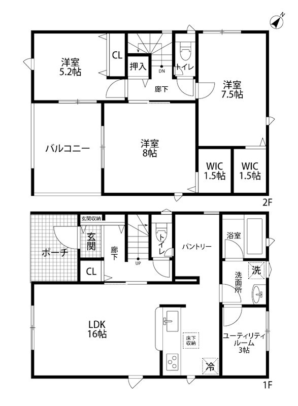 江南区早通5丁目新築戸建　3 間取り図