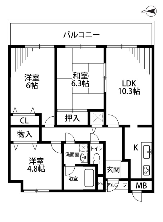 ダイアパレスパークコート新潟 間取り図