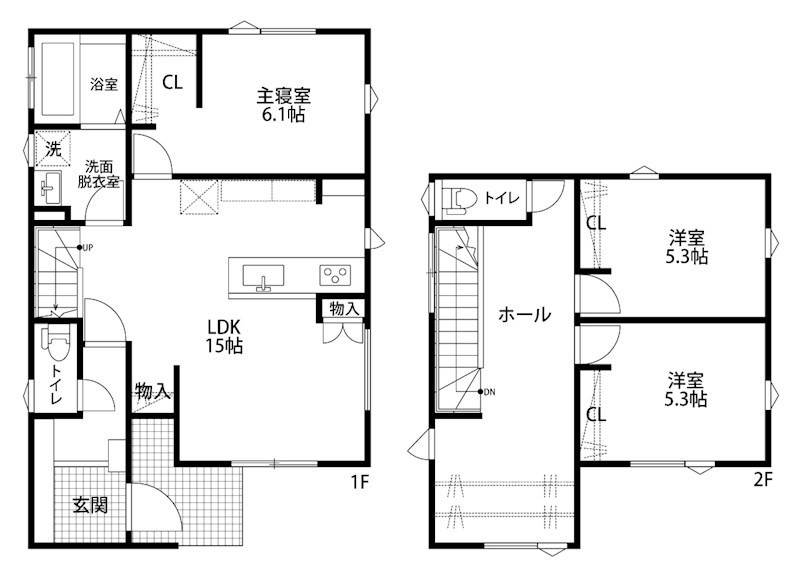東区中野山6丁目新築戸建  間取り図