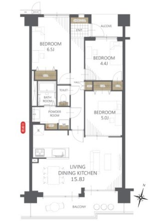 サーパス中山 507号室 間取り図