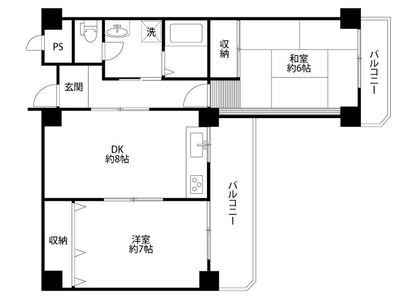 トーコー明石 605号室 間取り図
