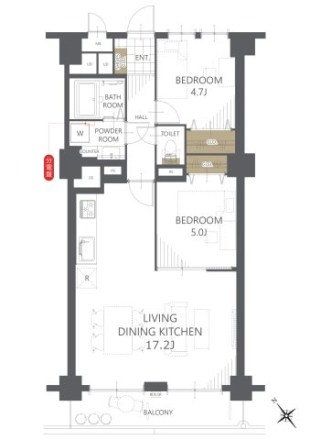 マンション青山カメリア 706号室 間取り図