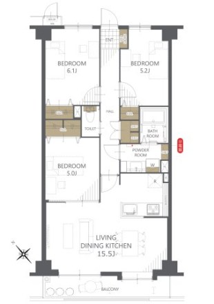 ダイアパレス青山2番館 409号室 間取り図