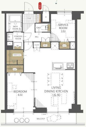 ダイアパレス沼垂四ツ角 405号室 間取り図