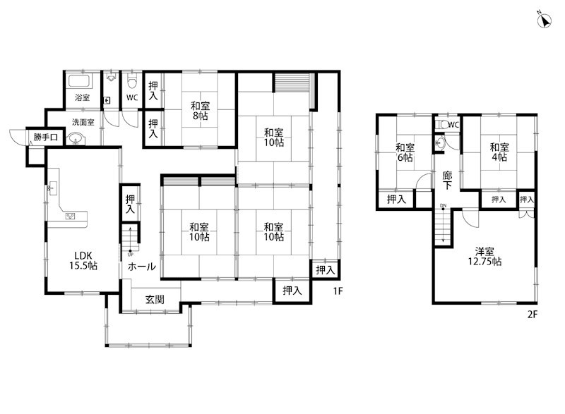 村上市門前中古住宅  間取り図