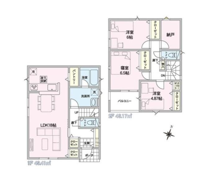 中央区上所中新築戸建1 間取り図