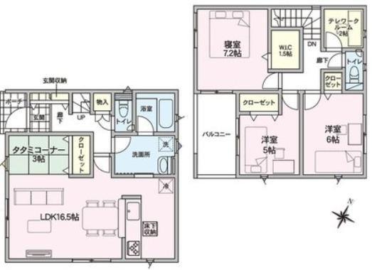 中央区沼垂東新築戸建2 間取り図