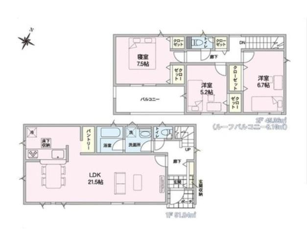 東区中山新築戸建1 間取り図