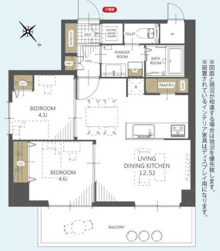 コープ野村万代 間取り図