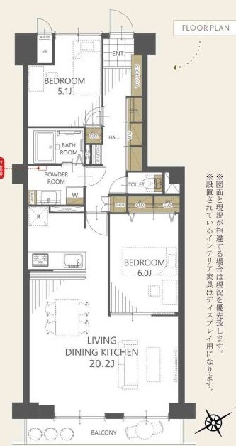 コープシティ上大川前 間取り図