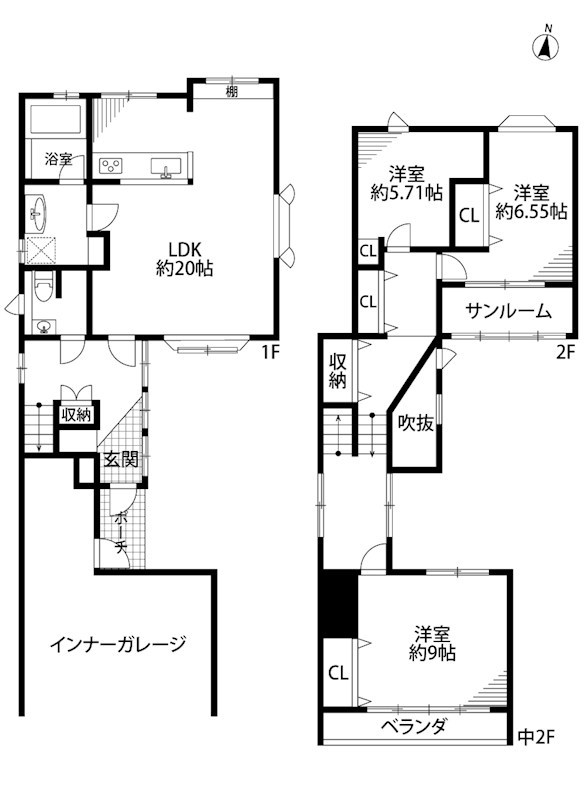 東区白銀2丁目丁目中古住宅  間取り図