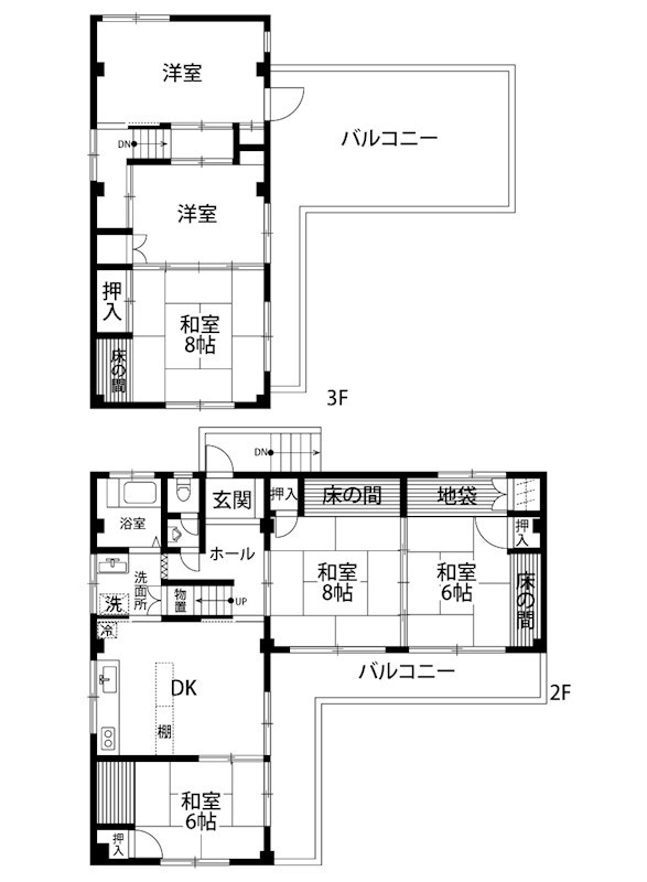 中央区天神2丁目中古住宅  間取図・土地図