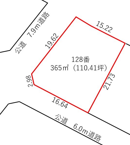 福井市狐橋1丁目　売地 間取図・土地図
