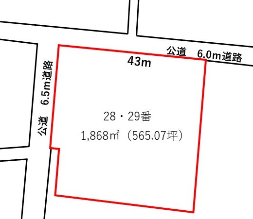 坂井市春江町針原　売地 間取図・土地図