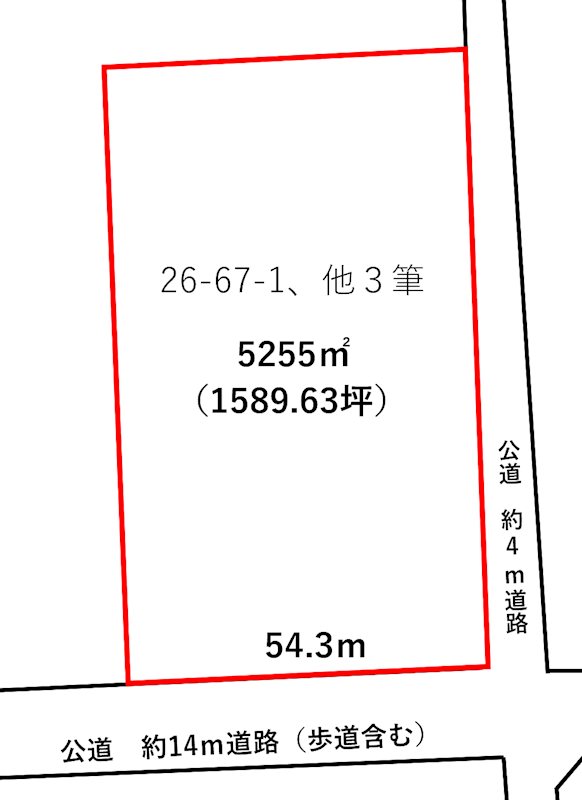 吉田郡永平寺町松岡室　東側 間取図・土地図
