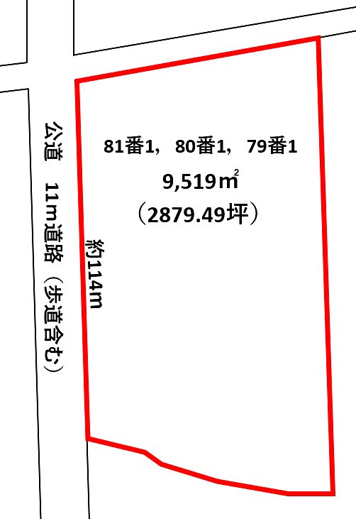 坂井市丸岡町上久米田　売地 間取図・土地図