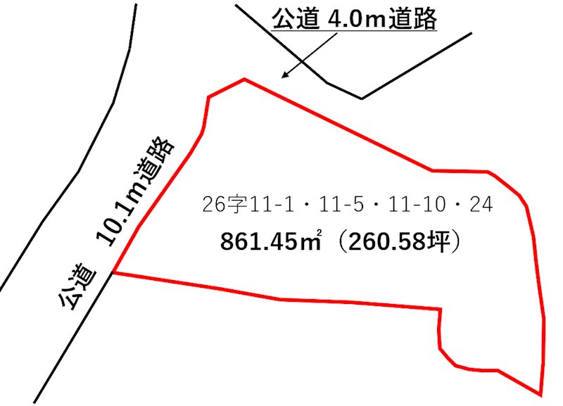 越前市松森町 間取図・土地図