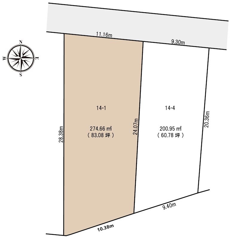 福井市久喜津町71-14-1 間取図・土地図