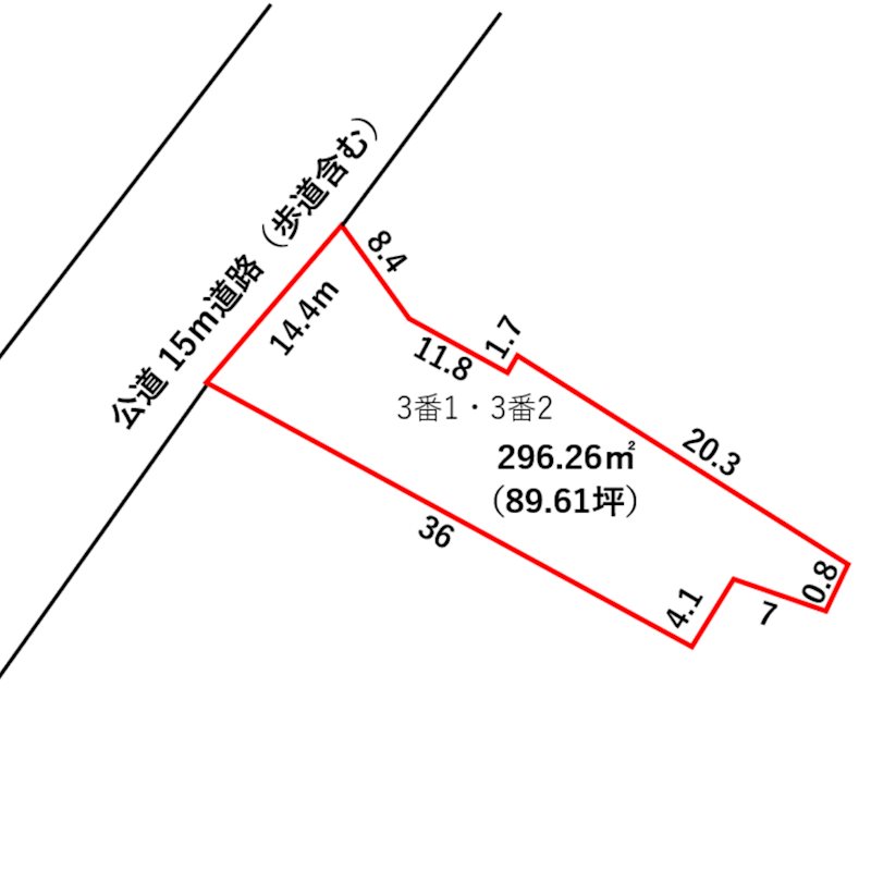 越前市村国一丁目 間取図・土地図
