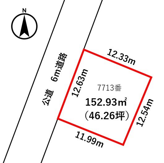 福井市新田塚1丁目　売土地 間取図・土地図