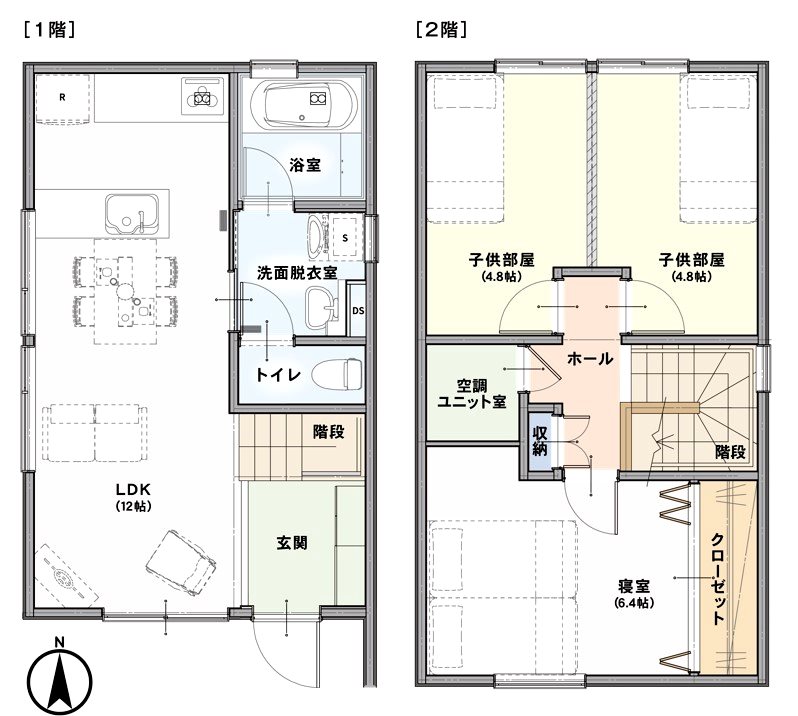 福井市高木町　新築戸建て 間取図・土地図
