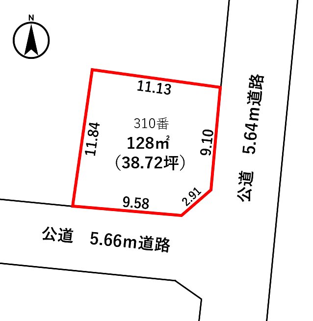 福井市高塚町　売地 間取図・土地図